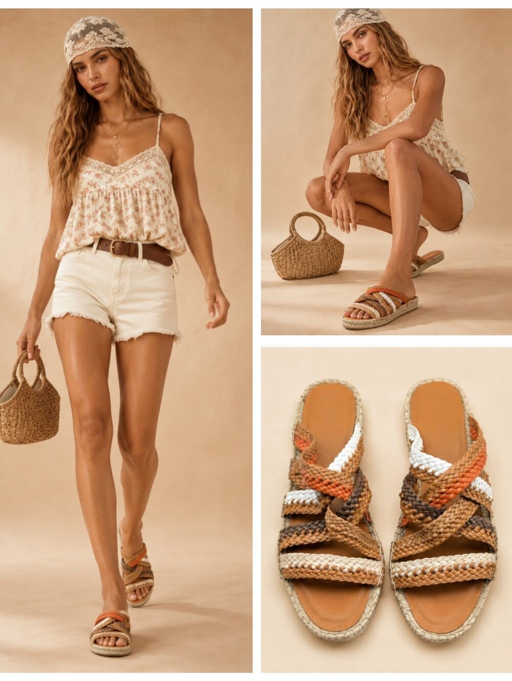 Donald Pliner Rhonda Woven Espadrille Slide Sandals Size 8M EUC  $135  S4179